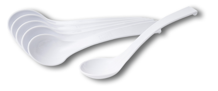 Fuduu.de - Salatlöffel, 24 cm, klar, 6 Stück