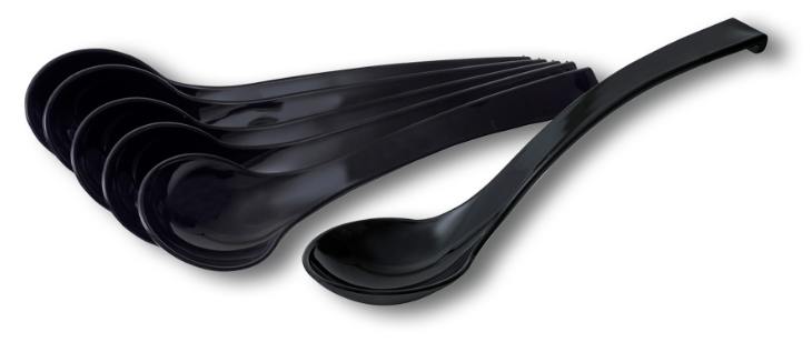 Fuduu.de - Salatlöffel, 24 cm, schwarz, 6 Stück