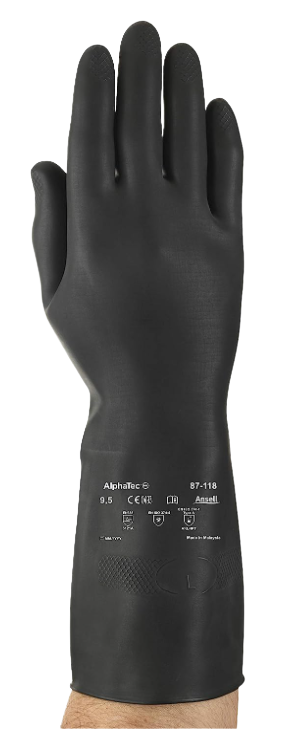 Ansell Black - AlphaTec Naturgummilatexhandschuh, 1 Paar, Gr. 9.5 (XL)